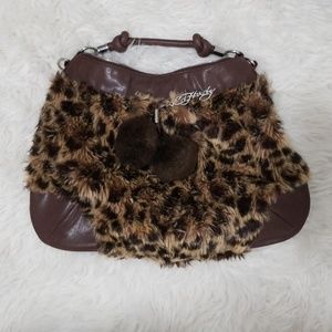 Ed hardy faux fur bag